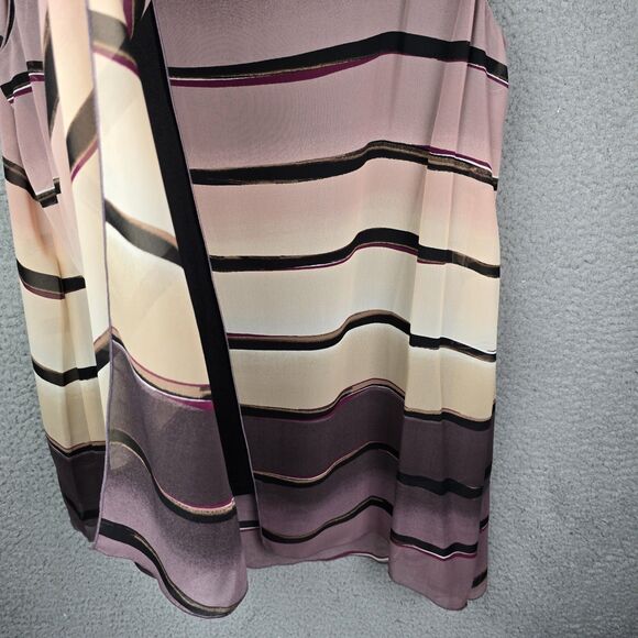 Lane Bryant Womens Top Blouse 14W Plus Ombre Stripe Overlap Split Back Flowy - Picture 11 of 12